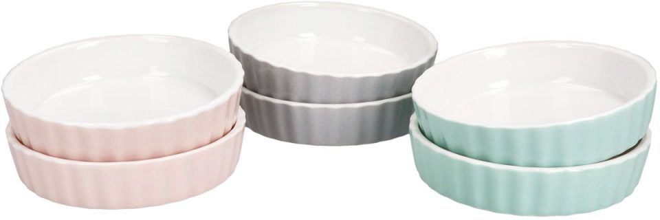 MamboCat Set van 6 crème brûlée schaaltjes Emilia roze mintgrijs 24320112