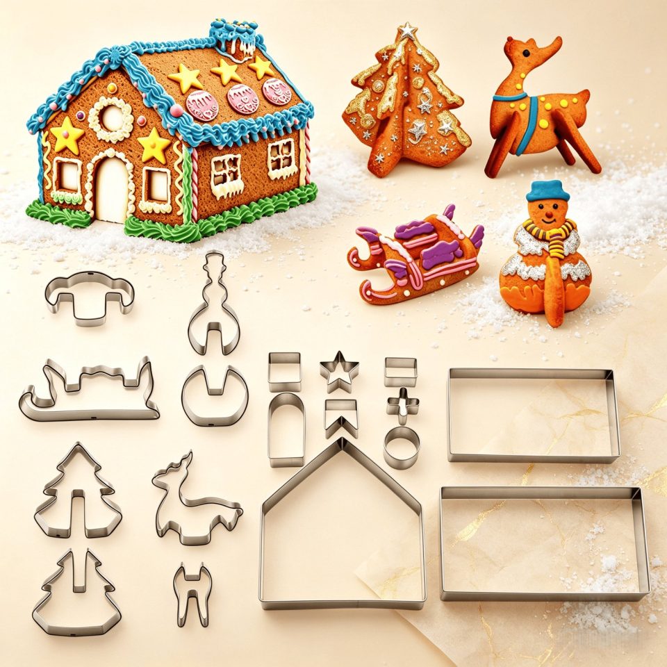 18-delige set kerstkoekjesvormpjes Roestvrijstalen 3D-koekjesvormpjes