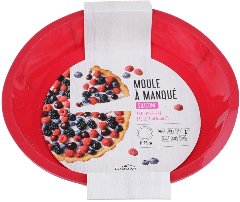 Crealys taartvorm ronde silicone 513010 25X4,5 cm