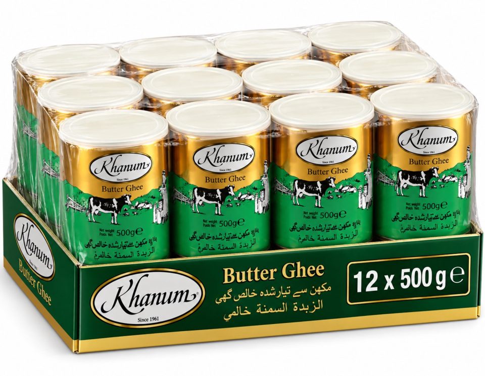 Khanum Ghee Pure Butter Ghee Geklaarde Boter 12 x 500 g 6 kg
