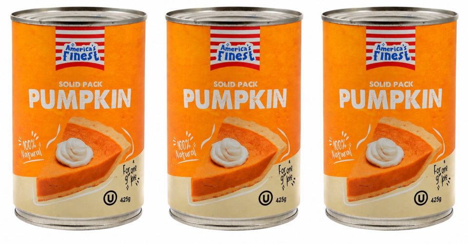 America's Finest 100% Natural Pumpkin Puree Natuurlijk pompoenpurree 3 x 425 g