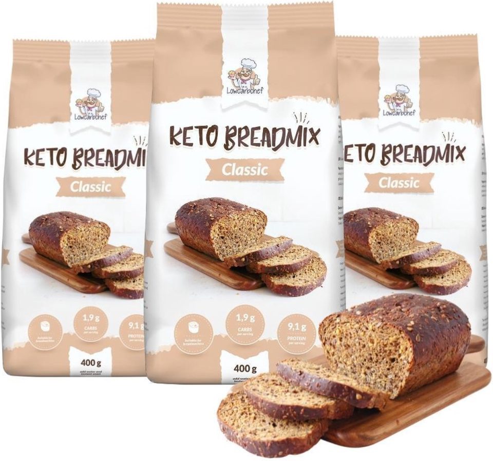 Lowcarbchef Keto Broodmix 3-Pack 3 x 400 g 1,2 kg