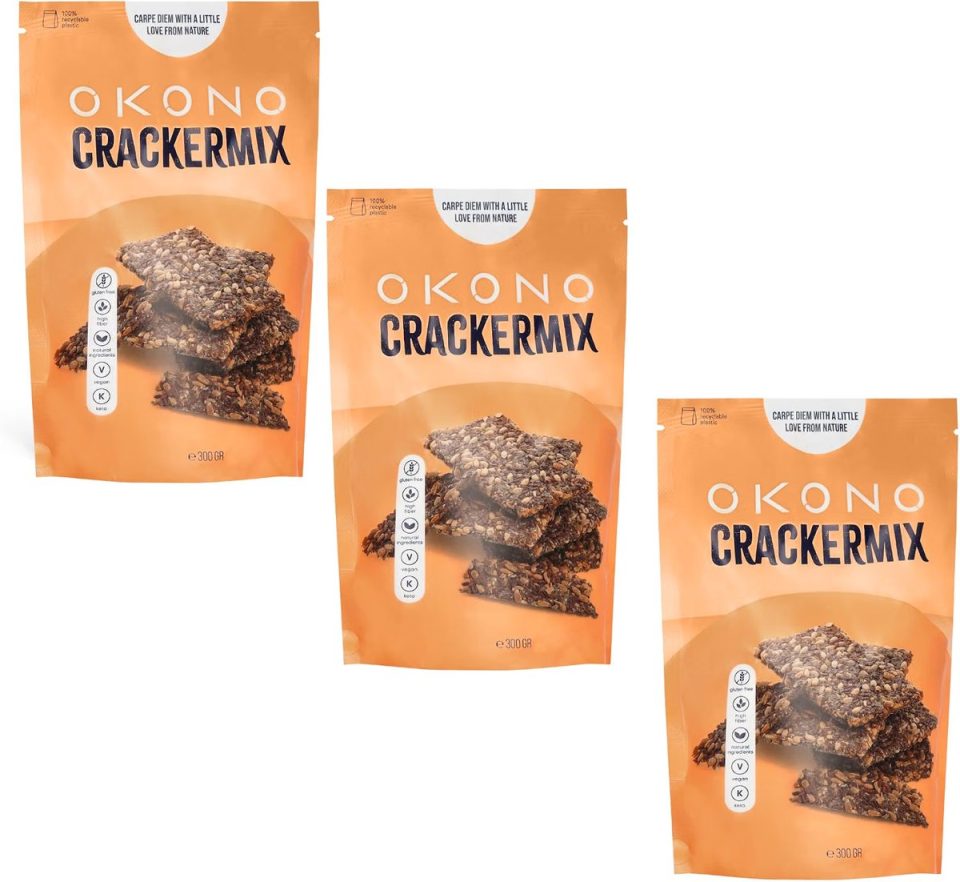 Okono Crackermix Keto Crackers 3 x 300 g 25,8 g 100 g