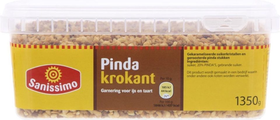 Sanissimo Pinda krokant garnering voor ijs en taart 1,35 kg