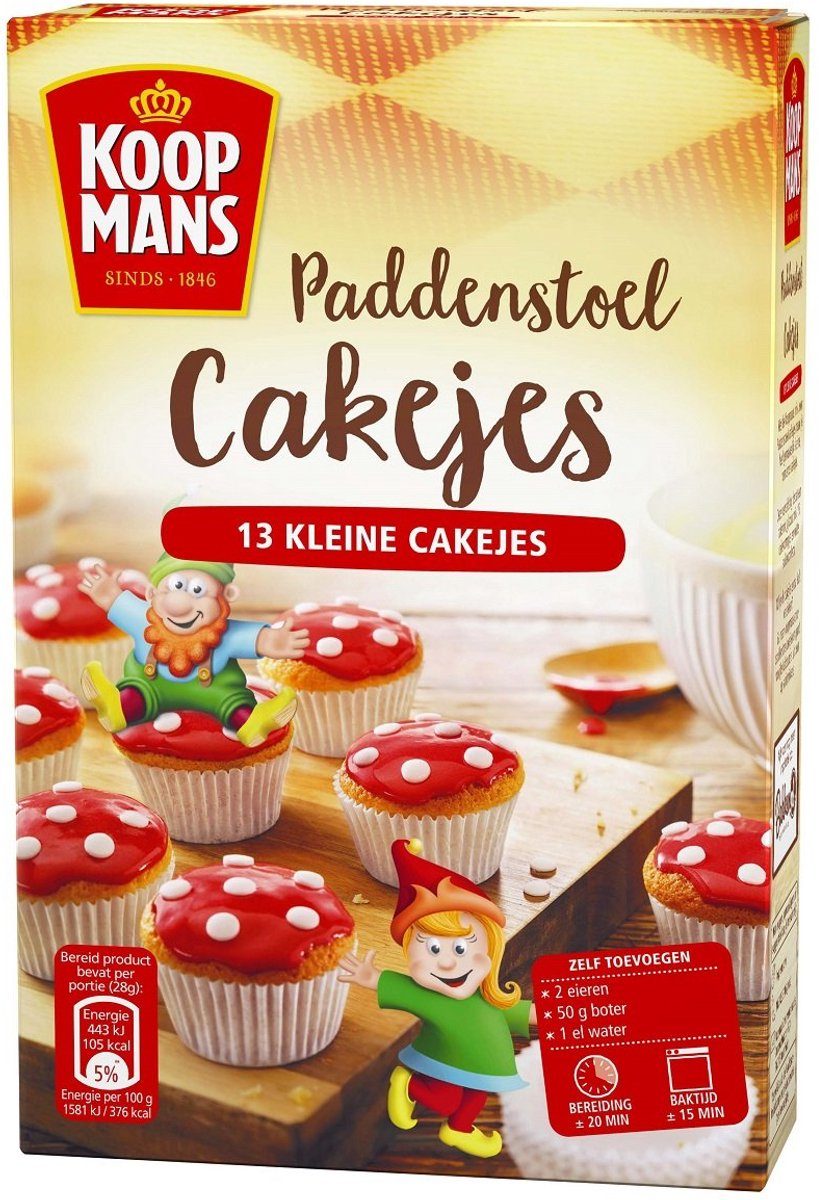 Koopmans Mix voor paddenstoelcakejes 220 g