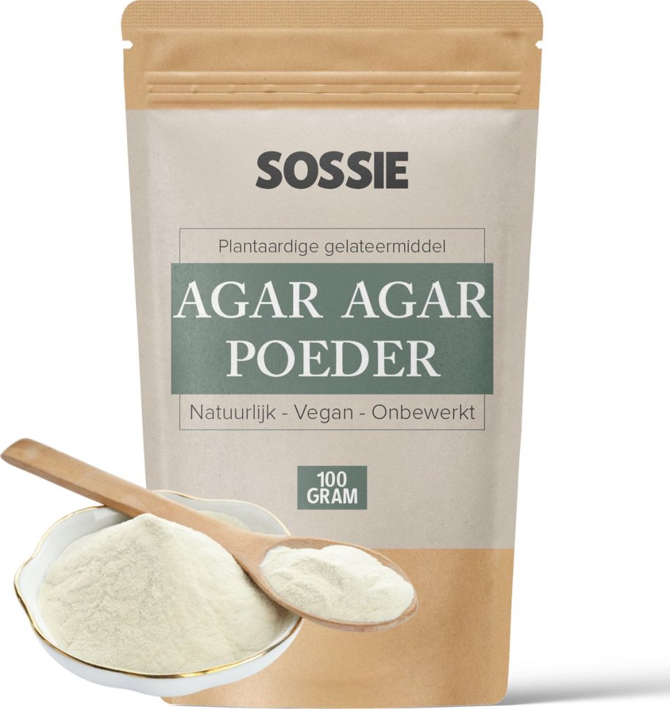 Sossie Agar Agar Poeder E406 () 100% Plantaardig Geleermiddel 100 g