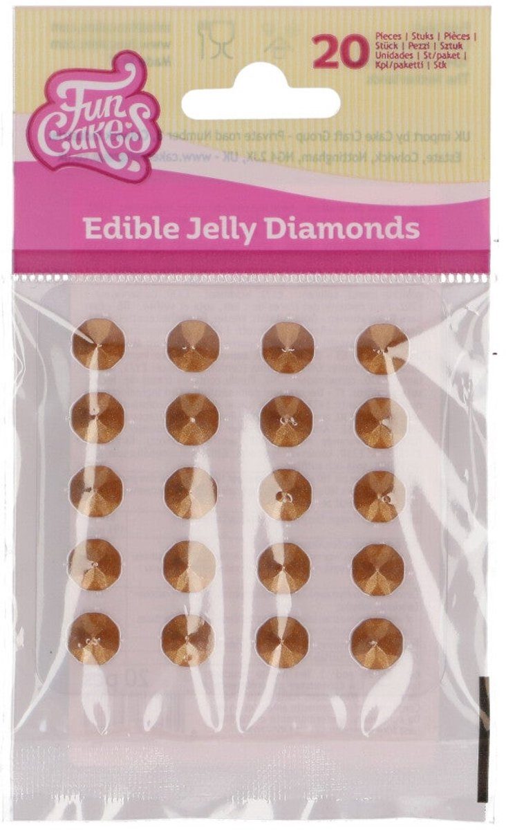 FunCakes Jelly Diamonds Goud (20 stuks)