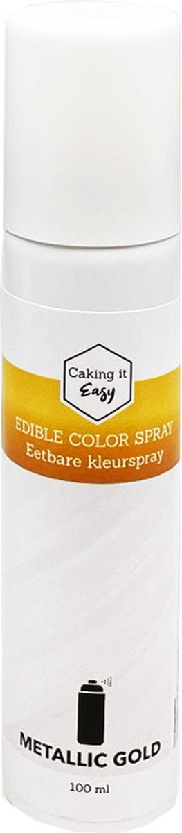 Caking it Easy Eetbare kleurspray metallic goud 100 ml