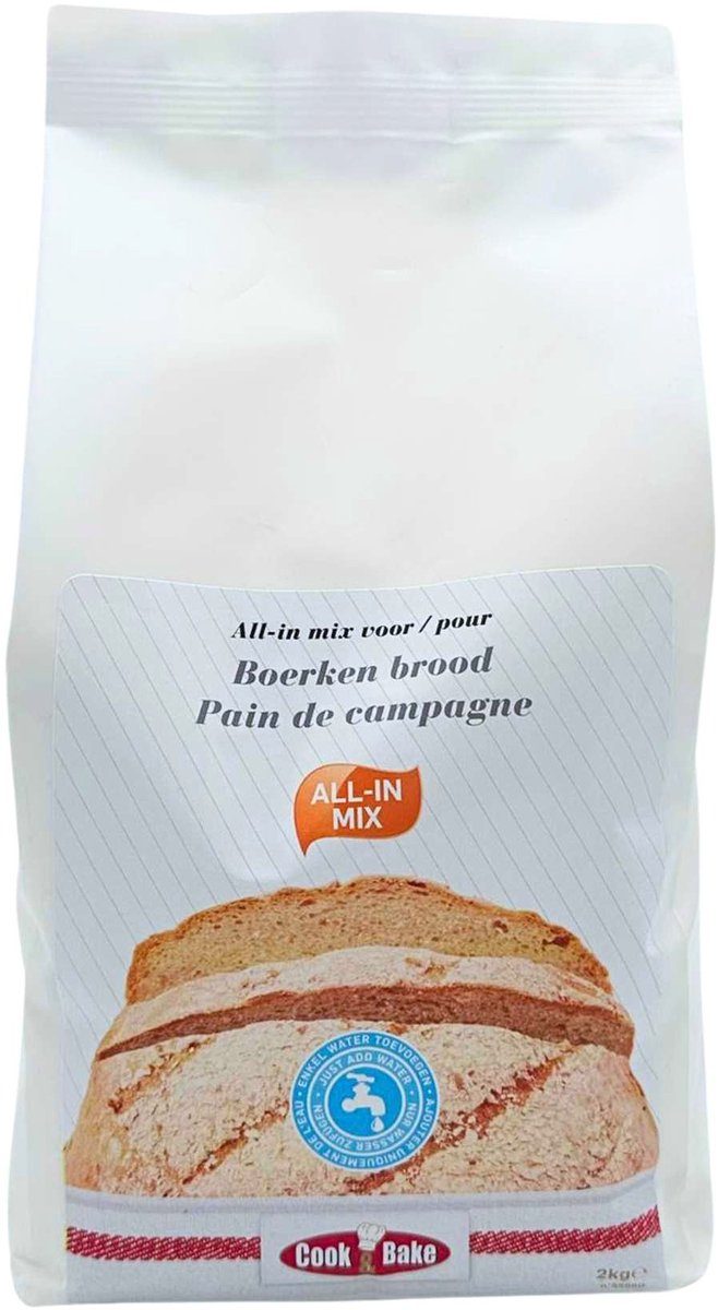 Cook & Bake All-in Broodmix Boerken Wit Brood 2 kg