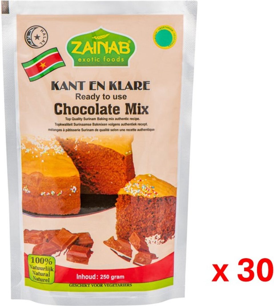 Zainab chocolade Eksi koekoe mix 30 x 250 g