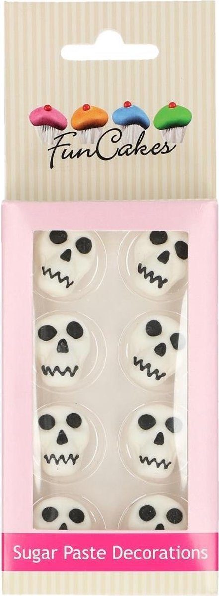 FunCakes fondant Decoratie Doodshoofden Set/8
