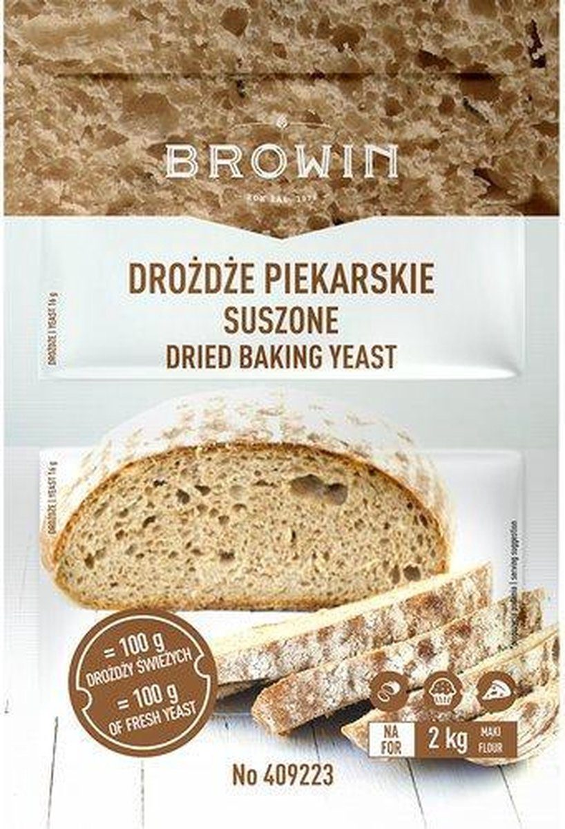 Browin Gedroogde bakgist 2 x 16 g