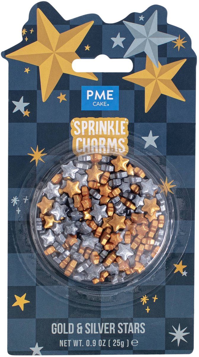PME Christmas Charms Gold & Silver Stars 25 g