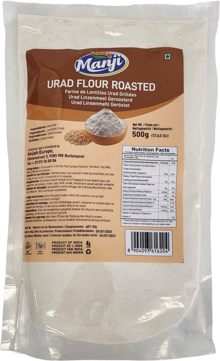 Manji Geroosterde Uradmeel Roasted Urad Flour 3 x 500 g