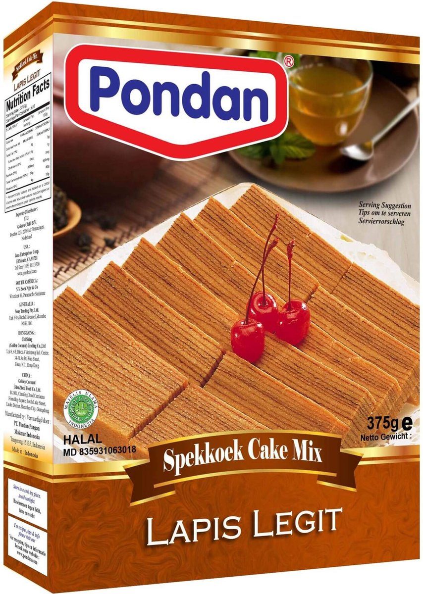 Pondan Cakemix Spekkoek Lapis Legit Halal 1 x 375 g