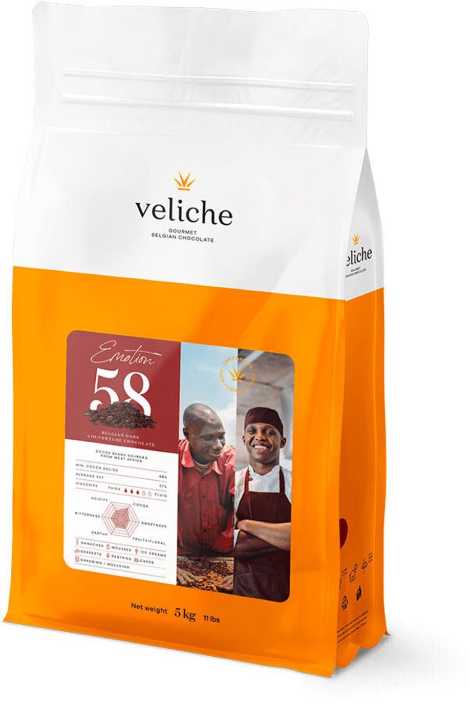 Veliche chocolade Emotion 58 Donkere druppels Belgische chocolate 10
