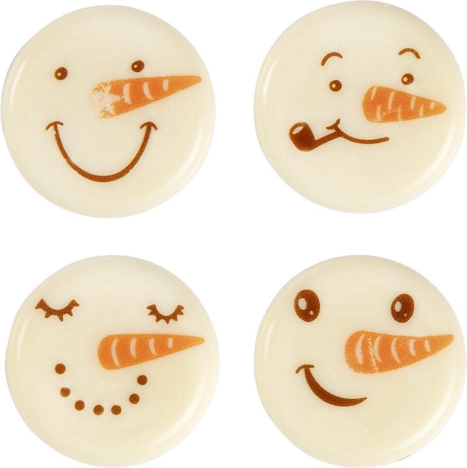 Brand New Cake Chocoladedecoratie Sneeuwpop Gezicht (96 stuks)