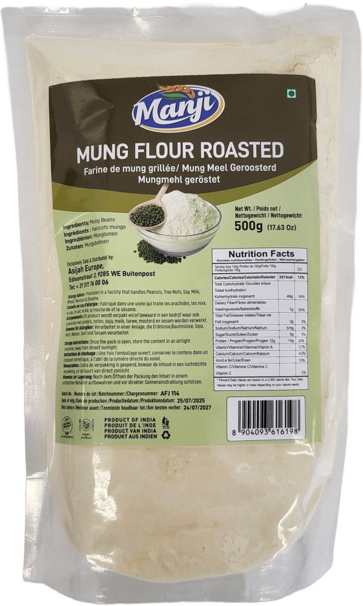 Manji Geroosterde Mungmeel Roasted Mung Flour 3 x 500 g