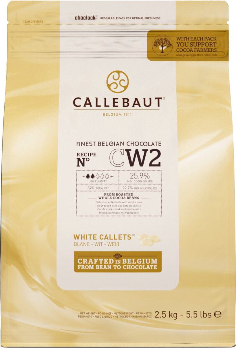 Callebaut Finest Belgian chocolate chocolade Witte callets 2,5 kg