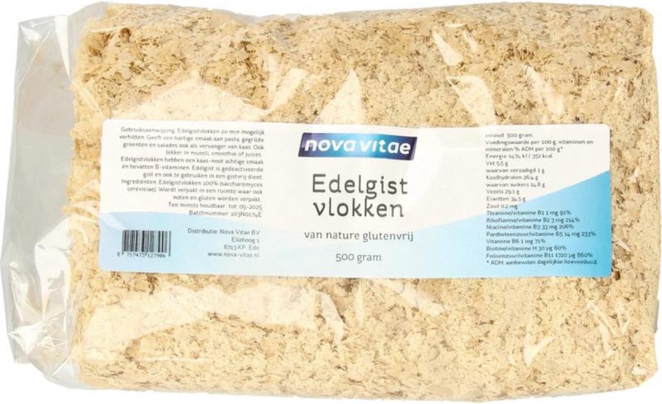 Nova Vitae Edelgistvlokken van Nature Glutenvrij 500 g