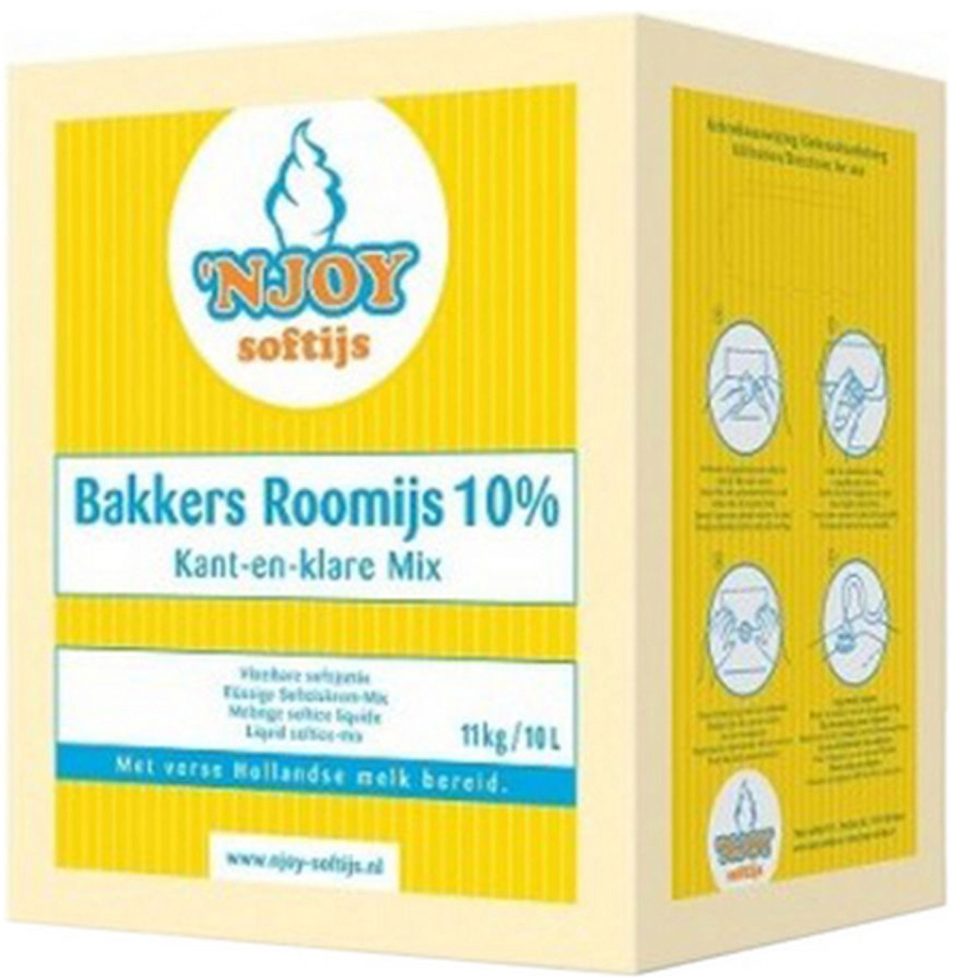 Njoy bakkers roomijs 10% vloeibaar ijsmix 10 l
