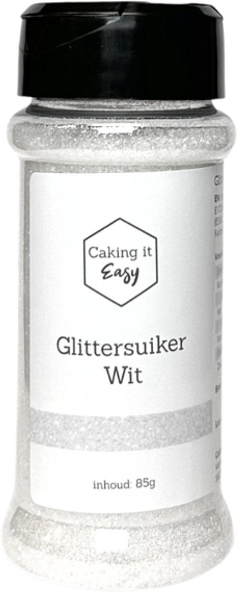 Caking it Easy Glittersuiker Wit 85 g