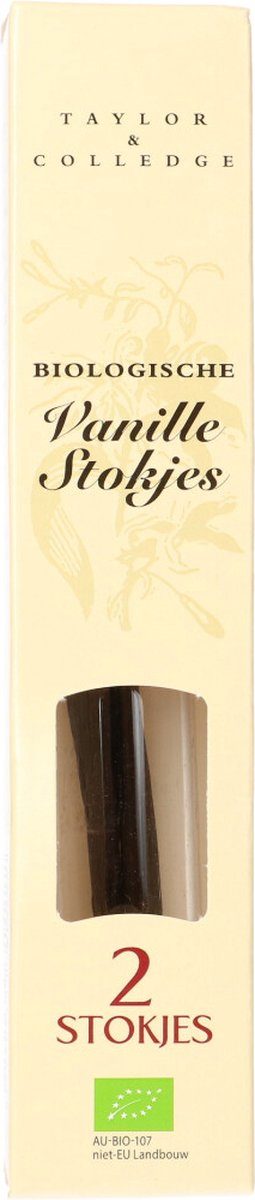 Taylor & Colledge Biologisch Vanillestokjes pk/2