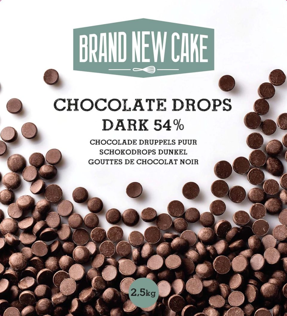Brand New Cake chocolade Druppels Puur (54%) 2,5 kg