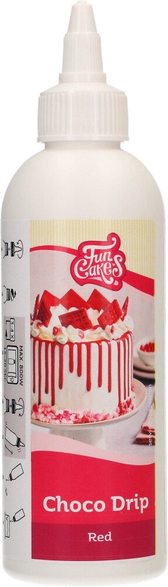 FunCakes chocolade Choco Drip Rood Taartdecoratie 180 g