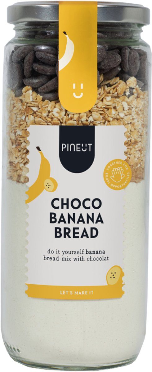 Pineut bakmix Bananenbrood Choco Cakemix in Pot