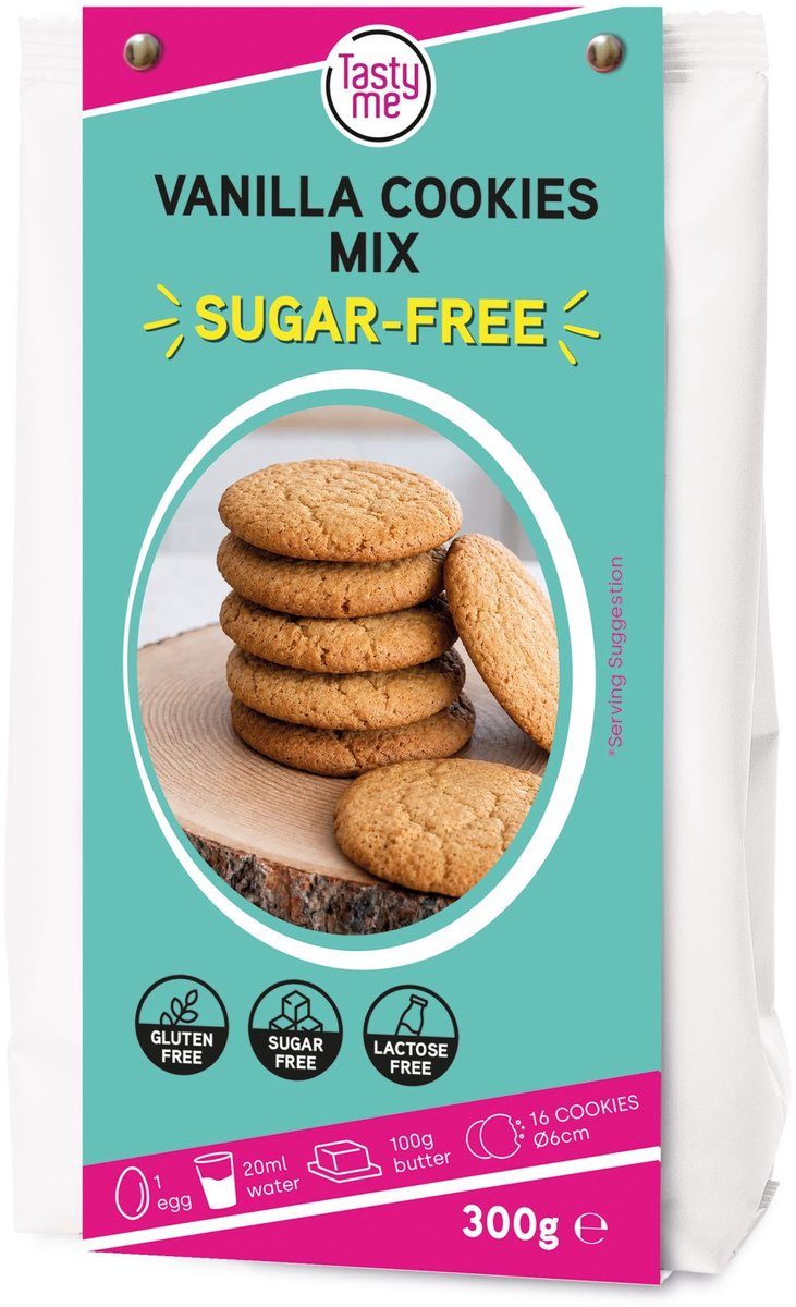 Tasty Me Suikervrije/Glutenvrij en Lactosevrije Vanille Koekjes mix 300 g