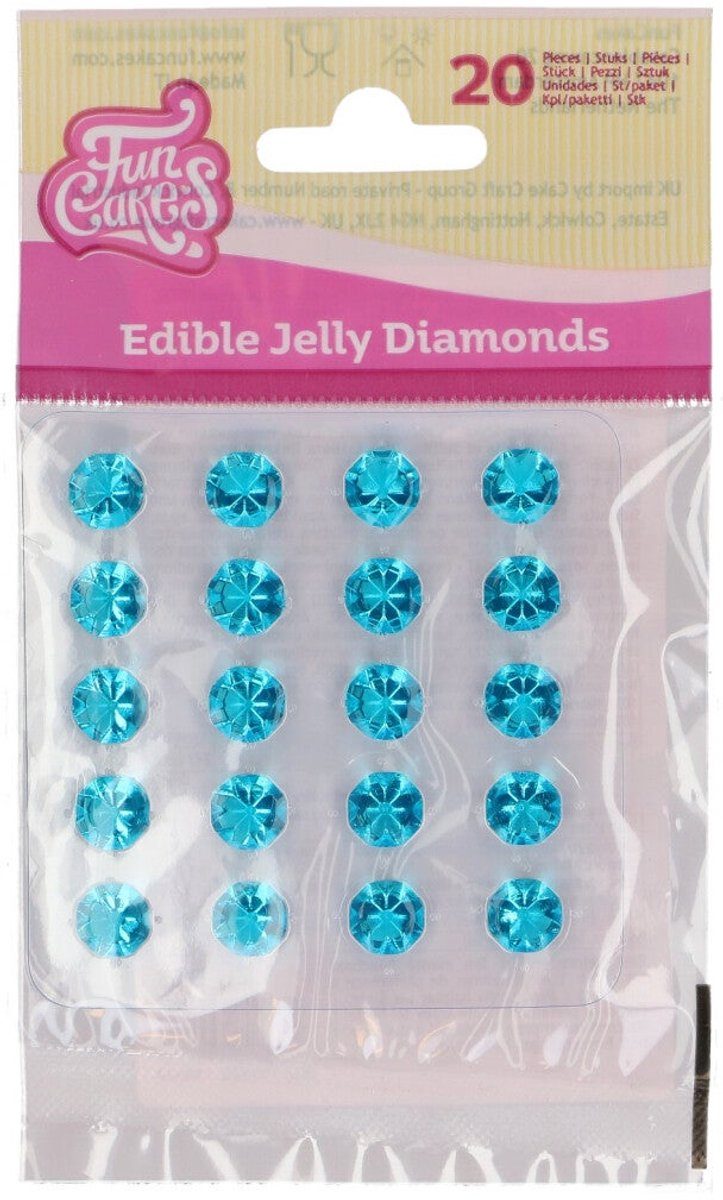 FunCakes Jelly Diamonds Blauw (20 stuks)