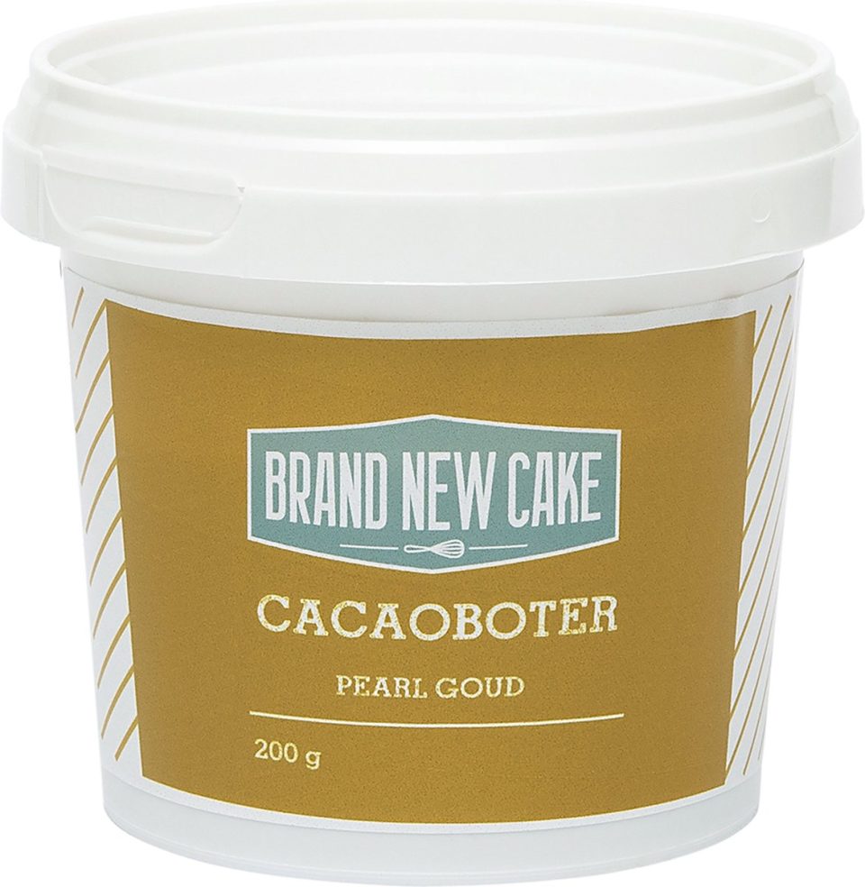Brand New Cake Cacaoboter gekleurd Pearl Goud 200 g