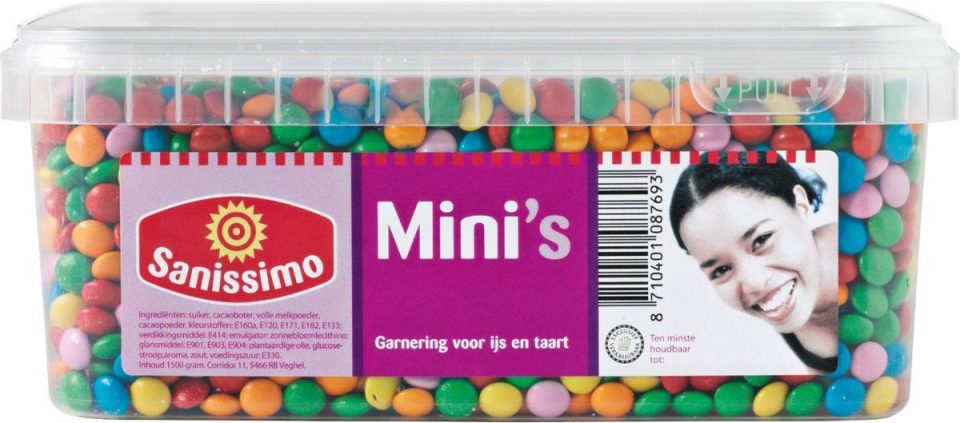 Sanissimo Mini's kleine smarties voor ijs en taart 1,5 kg
