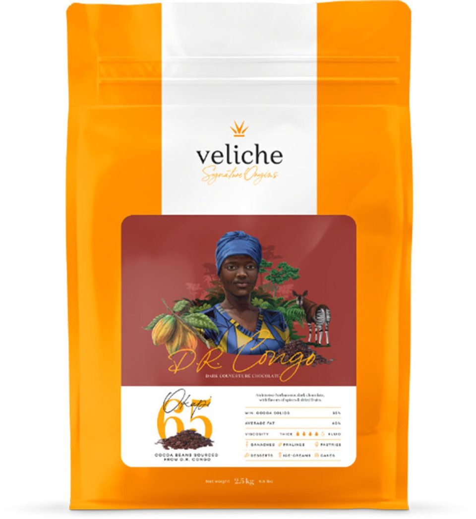 Veliche chocolade Okapi Congo 65 Donkere 65% 2,5 kg