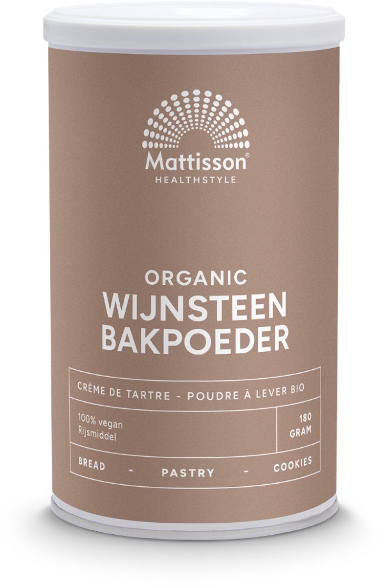 Mattisson Biologische Wijnsteen Bakpoeder 180 g