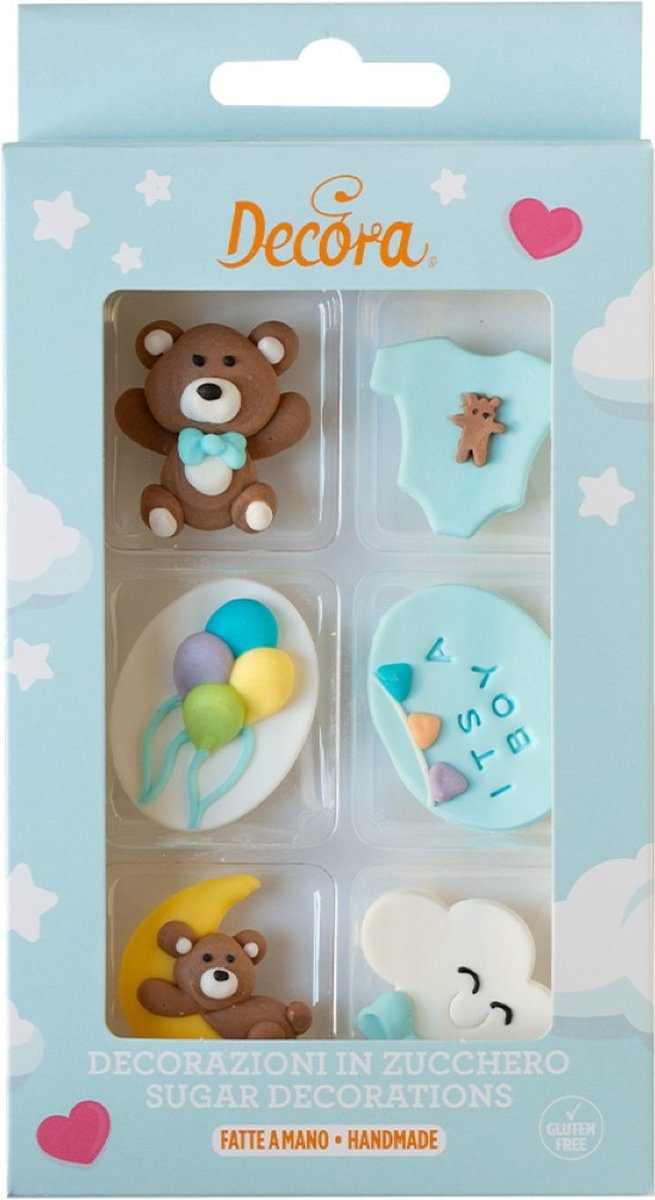 Decora Suikerdecoraties Set/6 Baby Boy