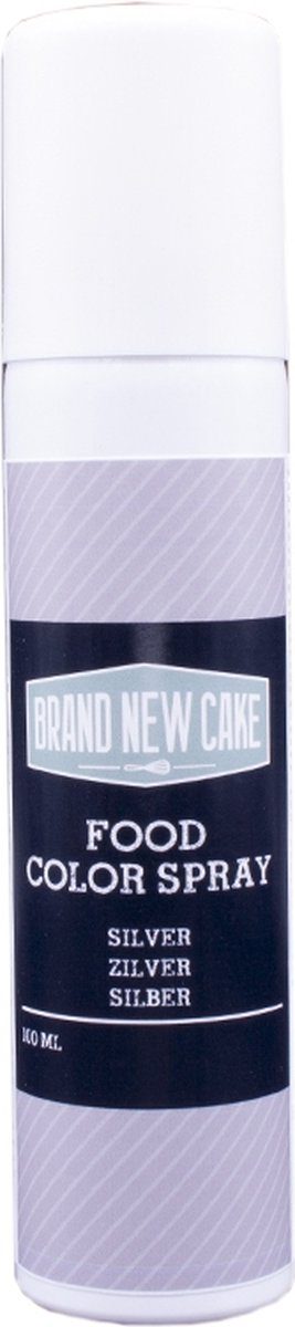 Brand New Cake kleurstof Kleurspray Metallic Zilver 100 ml