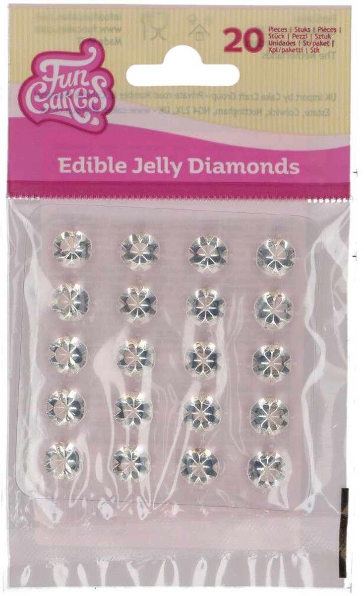 FunCakes Jelly Diamonds Transparant (20 stuks)