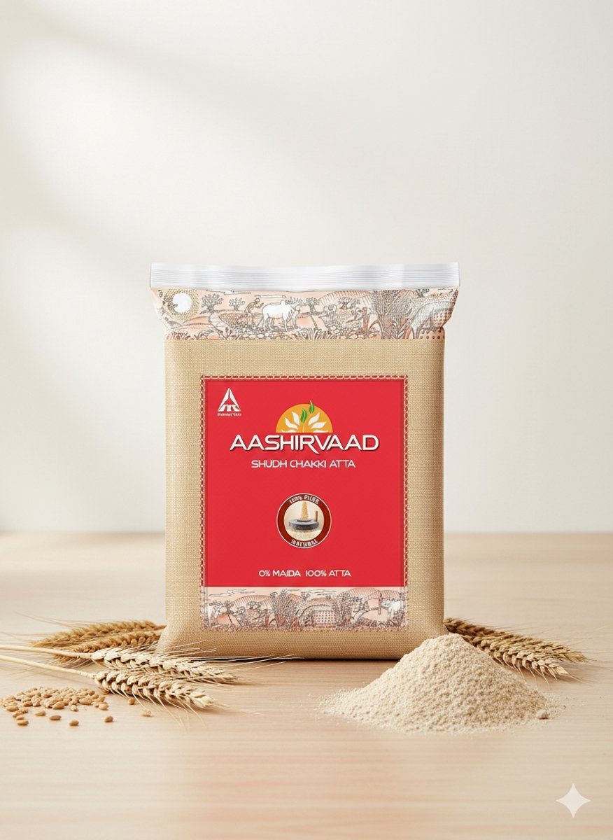 Aashirvaad Atta 100% Zuivere Tarwemeel Geen Maida 2 x 10 kg