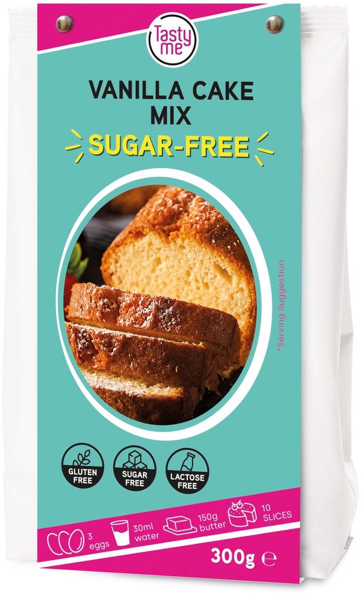 Tasty Me Suikervrij en Glutenvrij Vanilla Cake mix 300 g