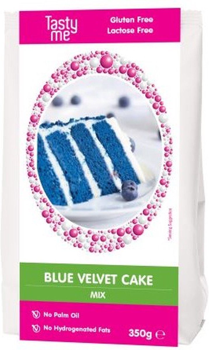 Tasty Me Blue velvet cake mix glutenvrij 350 g