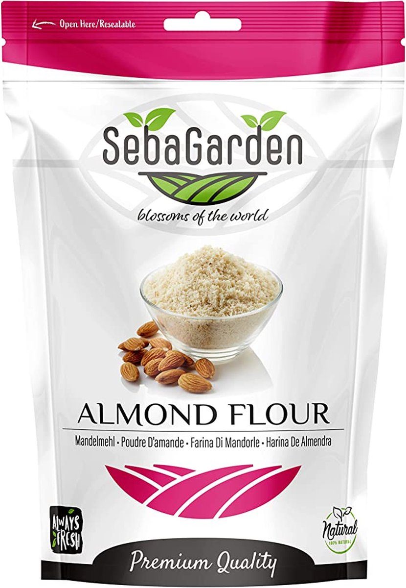 Seba Garden Extra Fijn Amandelmeel Geblancheerde Ziplock Verpakking 1 kg