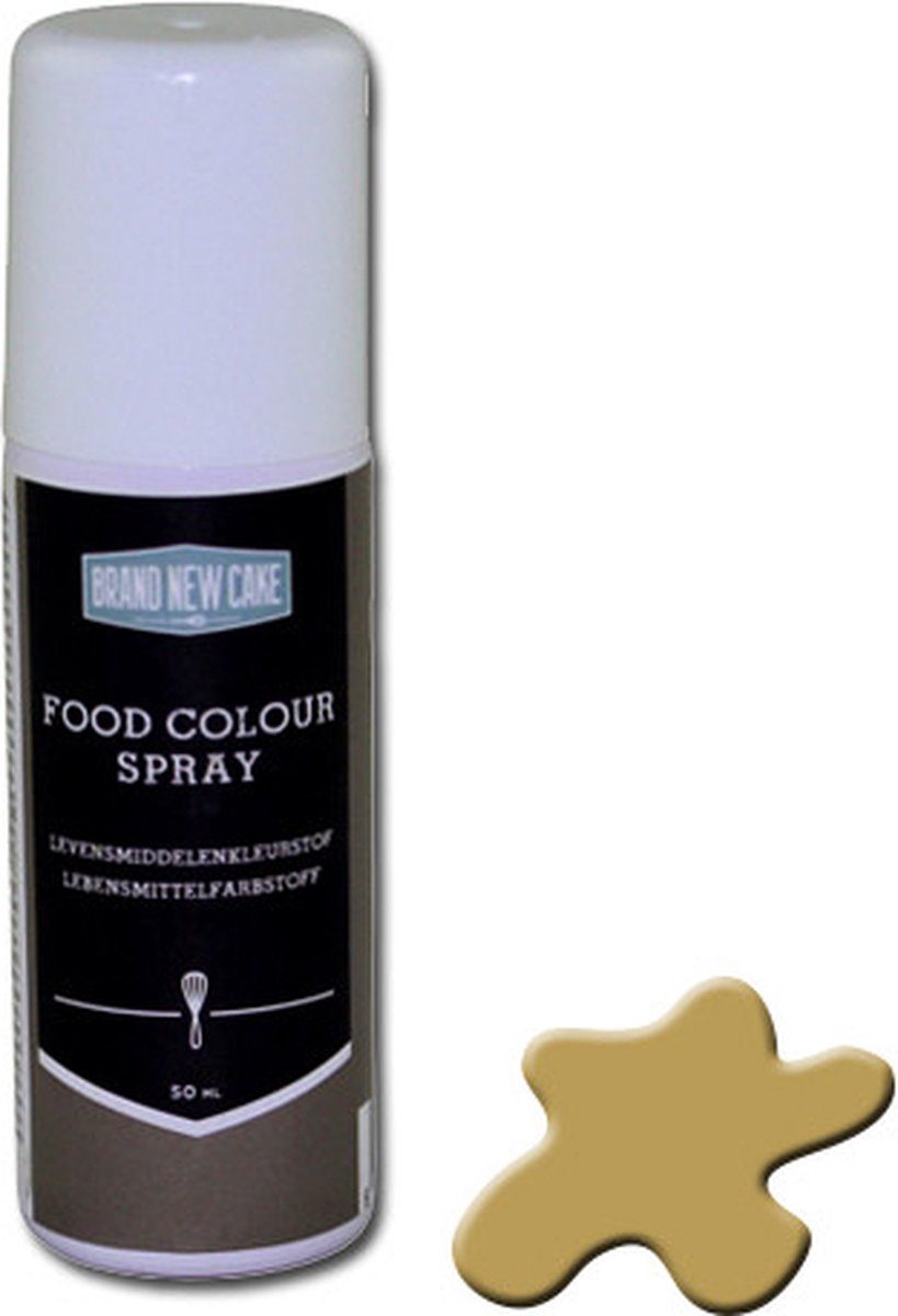 Brand New Cake kleurstof Kleurspray Metallic Goud 50 ml