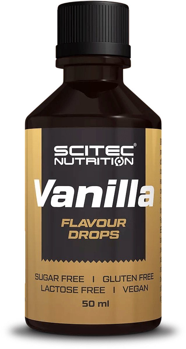 Scitec Nutrition suiker ® Flavour Drops ( Vanilla) Vanille ± 100 doseringen smaakdruppels zonder calorieën,, vet of koolhydraten lactosevrij geschikt voor veganisten bakingrediënt 50 ml