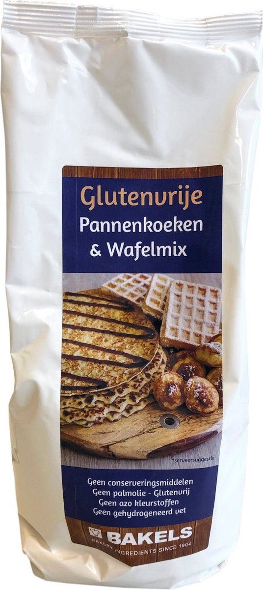 Bakels Pannenkoeken-wafelmix, glutenvrij Zak 1 kg