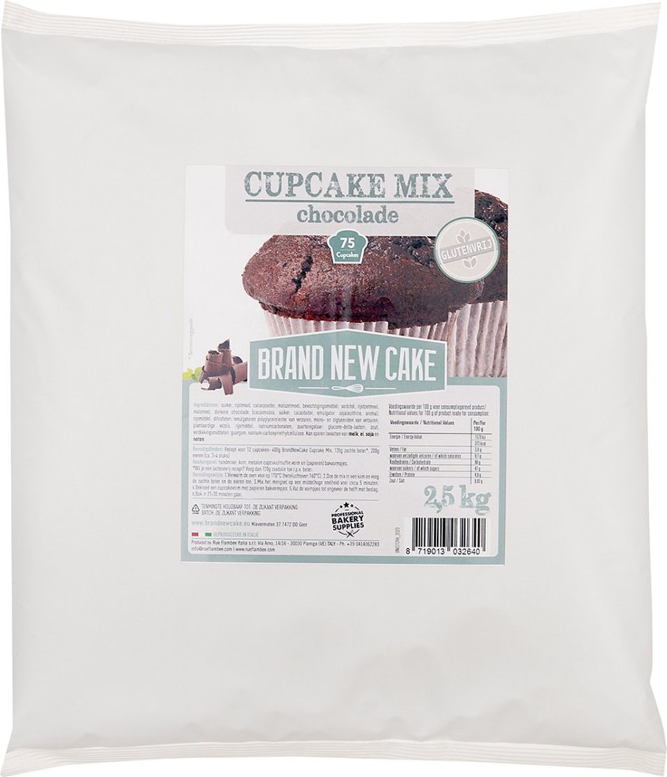 Brand New Cake chocolade Cupcake-mix 2,5 kg
