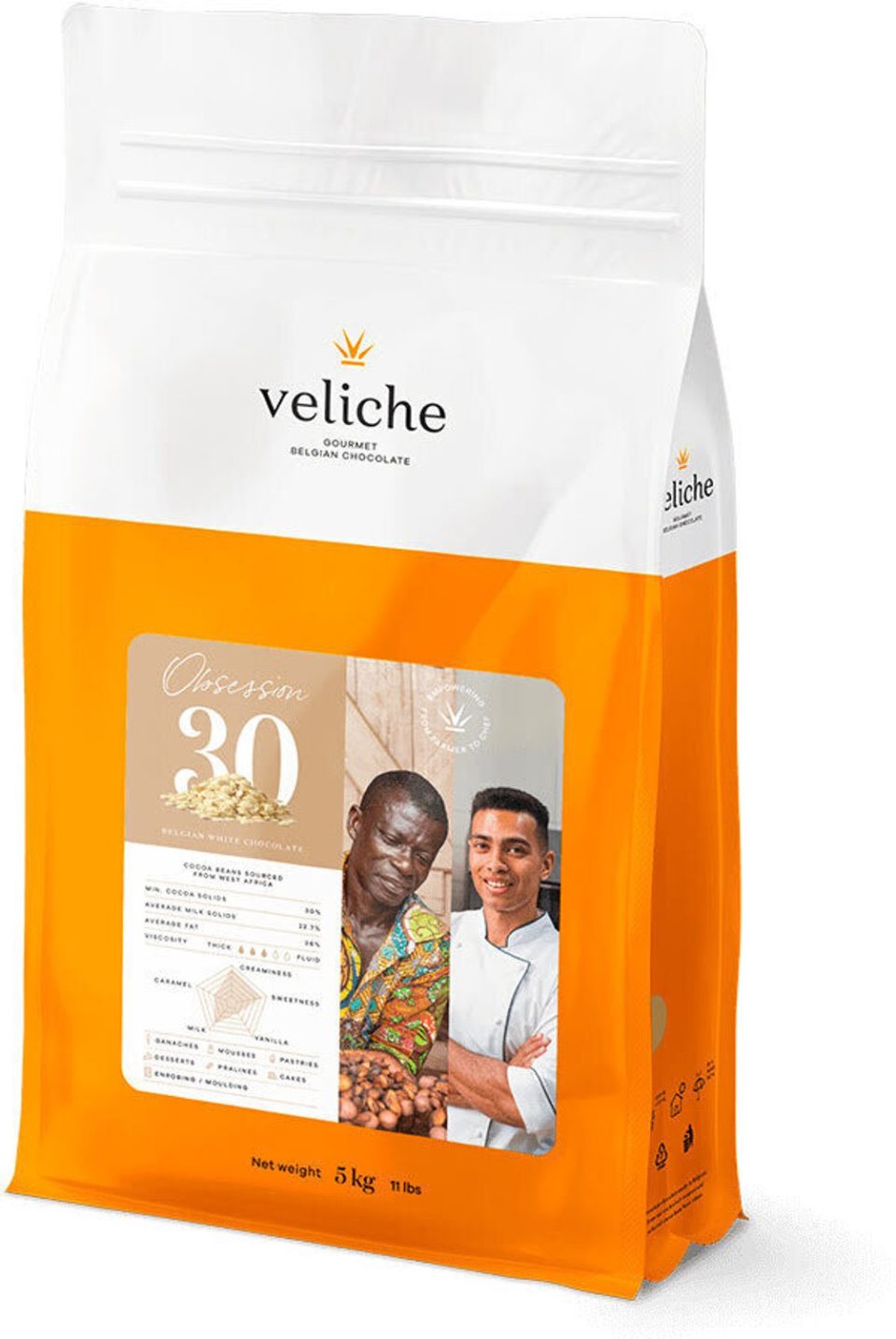 Veliche chocolade Obsession 30 Witte druppels 30%