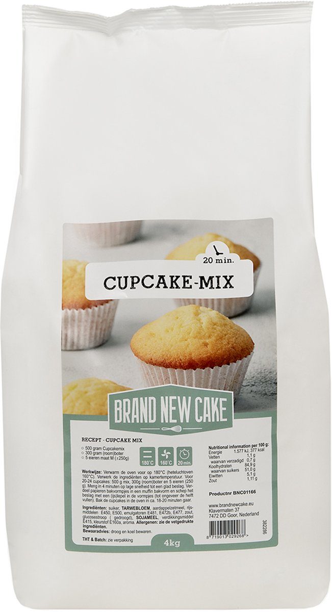 Brand New Cake bakmix Cupcake-mix Mix voor Cupcakes 4 kg