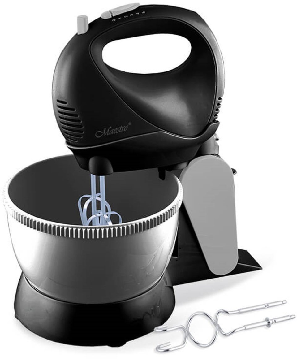 Maestro Mr-550 mixer met roterende kom 5 snelheden, Turbofunctie 600W zwart